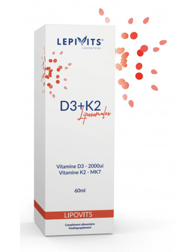 Liposomale vitamine D3 + K2 vegan - 60 ml - LEPIVITS Liposomale vitamine D3 + K2 vegan - 60 ml - LEPIVITS