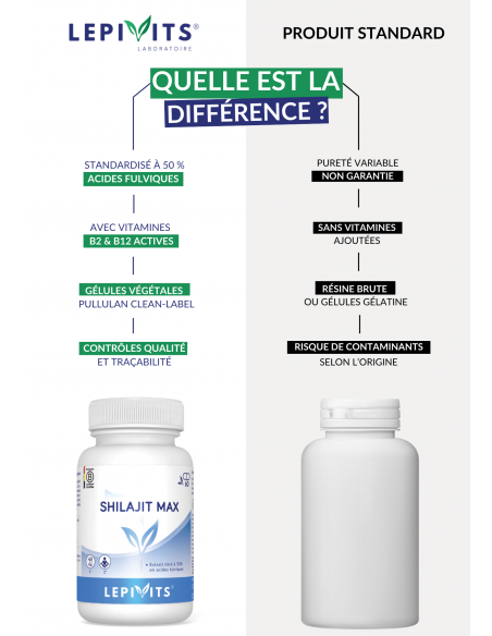 Comparaison du Shilajit