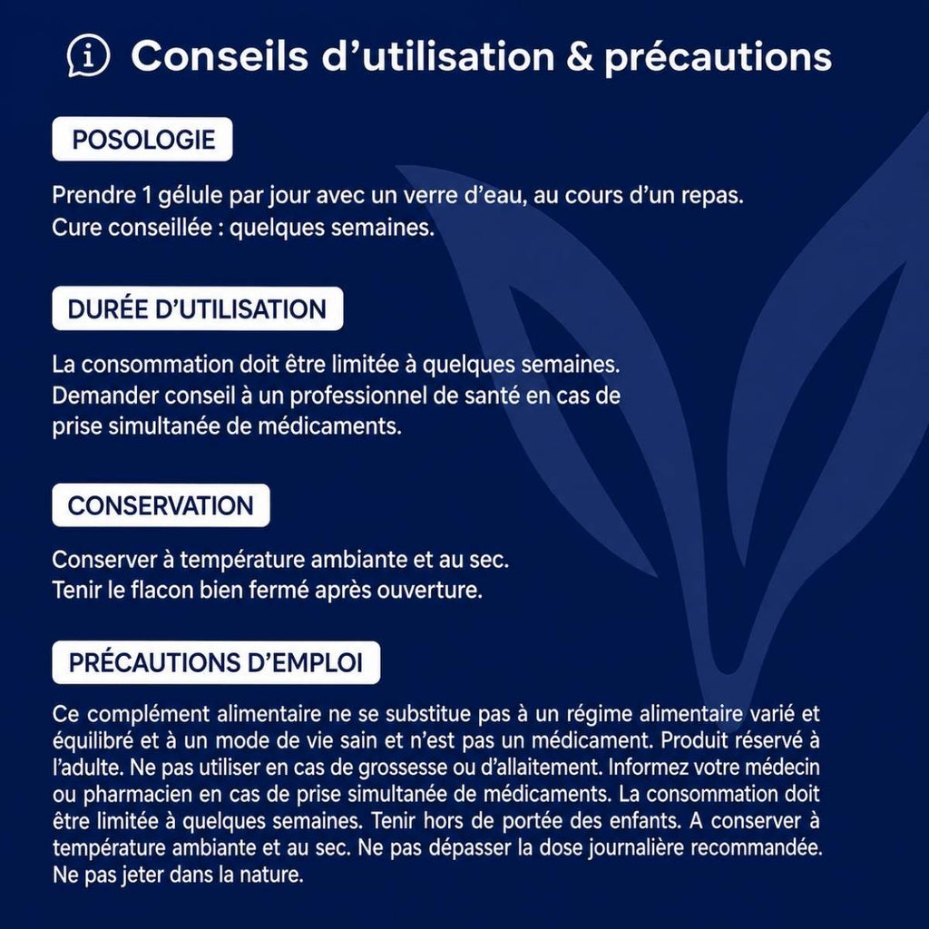 Conseils d'utilisation et précautions Circuvits Lepivits : posologie, précaution, conservation et mises en garde.