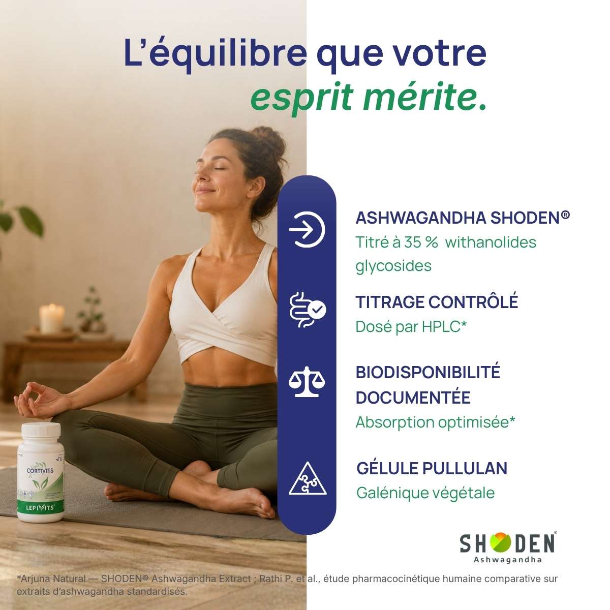 Femme tenant le flacon Cortivits Lepivits  près d'elle