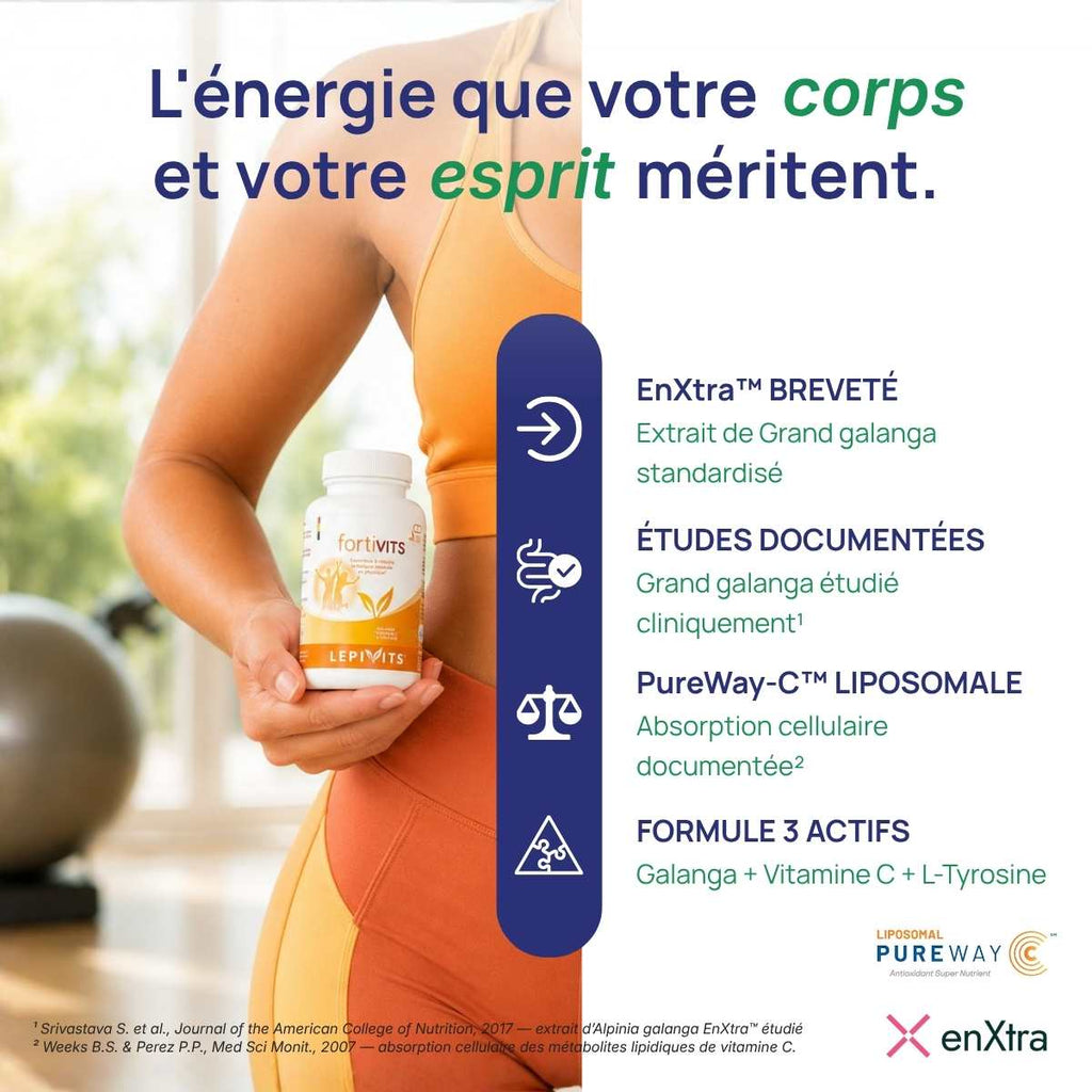Femme tenant le flacon Fortivits Lepivits contre elle.