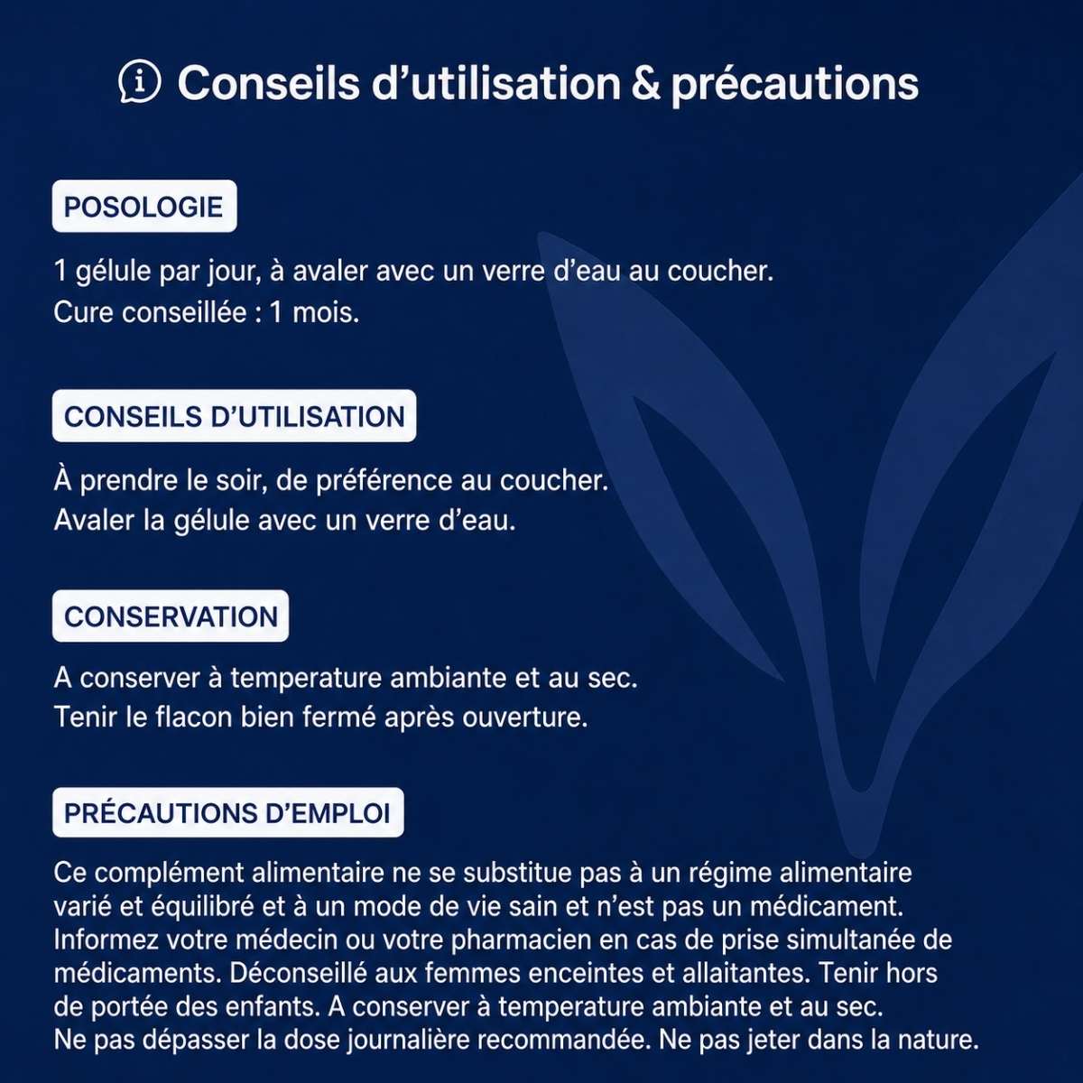 Conseils d'utilisation et précautions Somivits Lepivits : posologie, précaution, conservation et mises en garde.