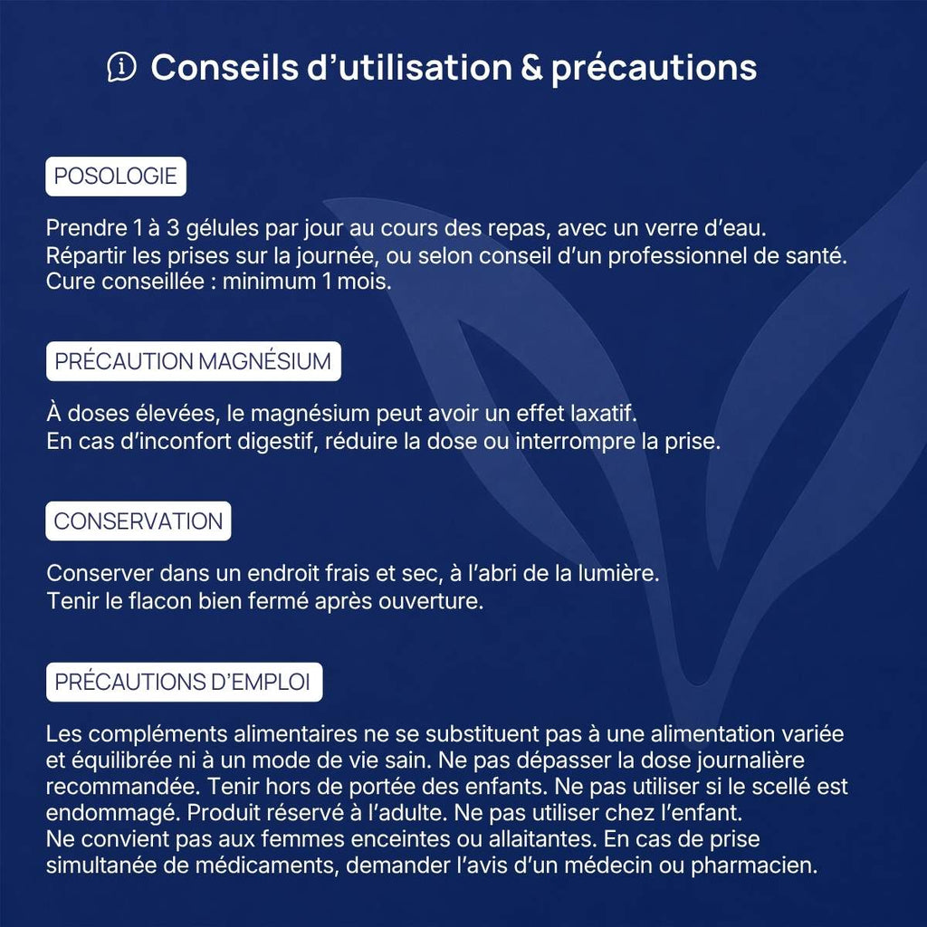 Conseils d'utilisation et précautions Magnévits Lepivits : posologie, précaution magnésium, conservation et mises en garde.