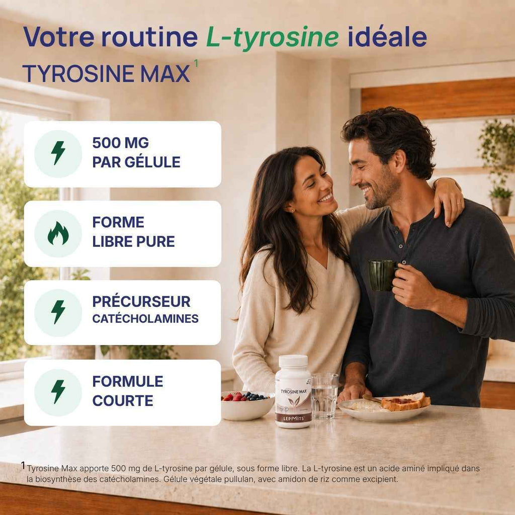 Tyrosine max Lepivits : L-Tyrosine – Acide aminé dosé à 500 mg